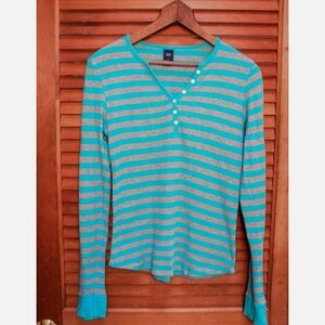 Vintage Y2K Shirt, Vintage Thermal Long Sleeve Vintage Gap Shirt - Small